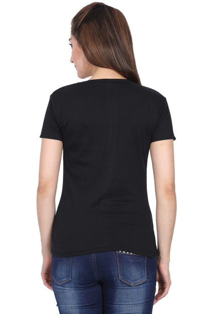 Women's Cotton Chest Printed Half Sleeve T-Shirt