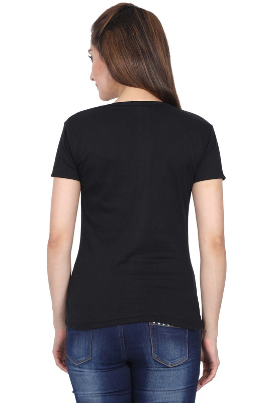 Women's Cotton Chest Printed Half Sleeve T-Shirt