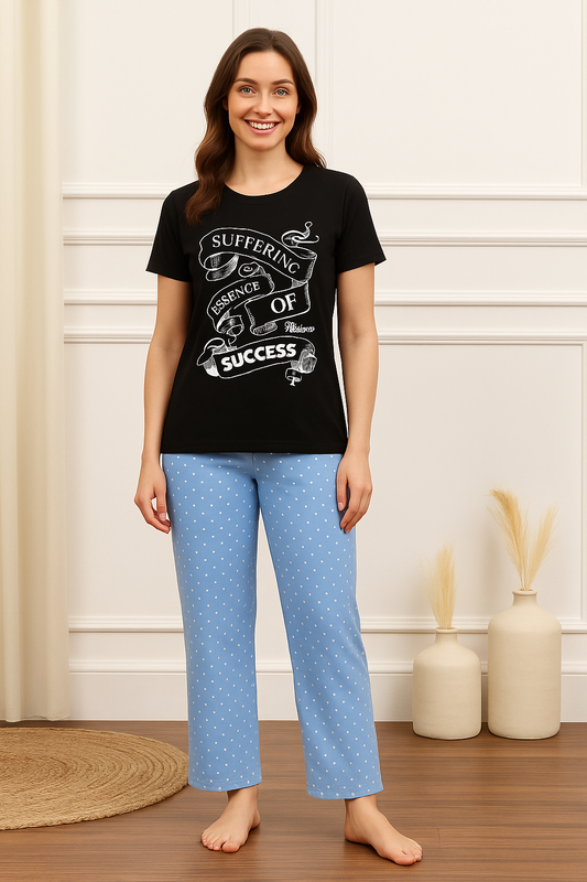 Women's Cotton Round Neck Printed Half Sleeve T-Shirt