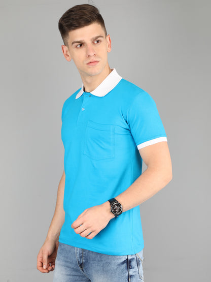 Men's Cotton Polo Neck Half Sleeve Opposite Collar Cuff T-Shirt - (Pack of 2)