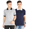Grey Melange & Navy Blue