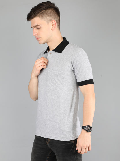 Men's Cotton Polo Neck Half Sleeve Opposite Collar Cuff T-Shirt - (Pack of 2)