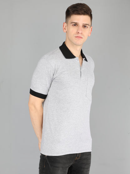 Men's Cotton Polo Neck Half Sleeve Opposite Collar Cuff T-Shirt - (Pack of 3)