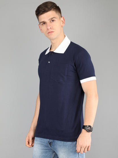 Men's Cotton Polo Neck Half Sleeve Opposite Collar Cuff T-Shirt - (Pack of 3)