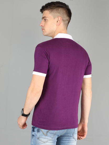 Men's Cotton Polo Neck Half Sleeve Opposite Collar Cuff T-Shirt - (Pack of 3)