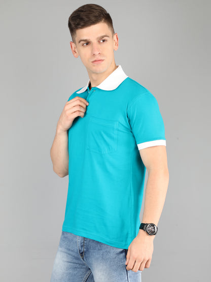 Men's Cotton Polo Neck Half Sleeve Opposite Collar Cuff T-Shirt - (Pack of 2)