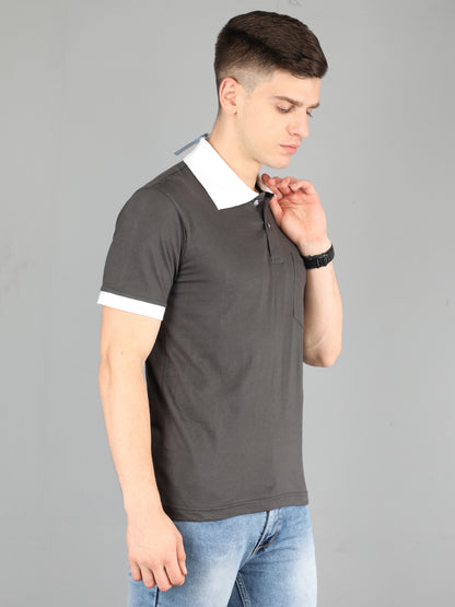 Men's Polo Neck Contrast Collar & Cuff T-Shirt – Build Your Pack (2, 4, 5, 8, 10 Pieces)