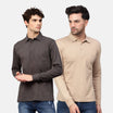 Men's Cotton Plain Polo Neck Full Sleeve T-Shirt ( Pack of 2)