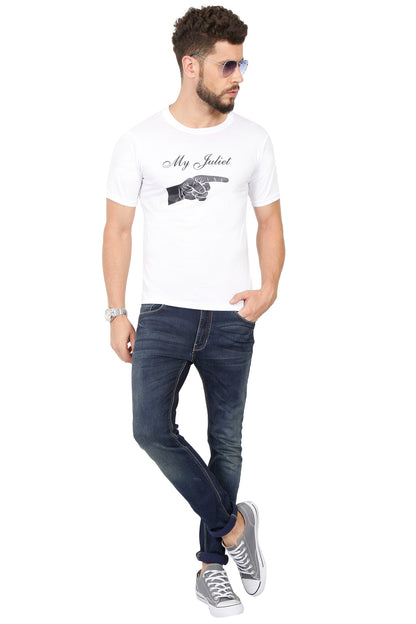 Men's Cotton Chest Printed Half Sleeve T-Shirt