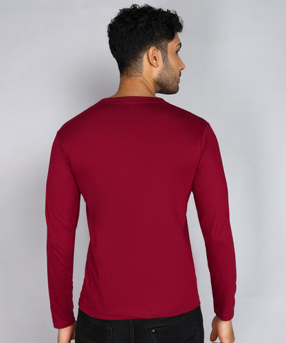 Men's Cotton Plain V Neck Full Sleeve T-Shirt ( Pack of 2)