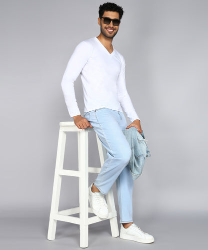 Men's Cotton Plain V Neck Full Sleeve T-Shirt ( Pack of 2)