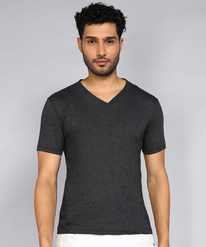 Men's Cotton Plain V Neck Half Sleeve T-Shirt ( Pack of 2)
