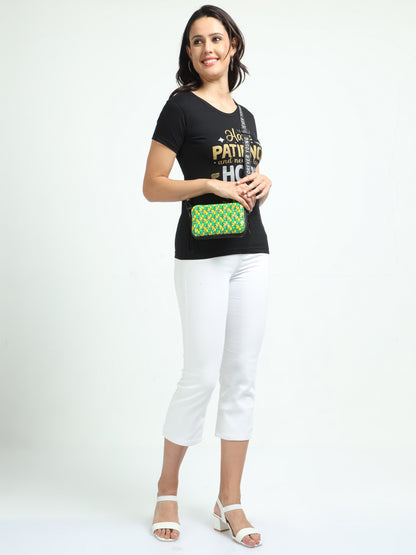 Women's Cotton Round Neck Typography Printed Half Sleeve T-Shirt