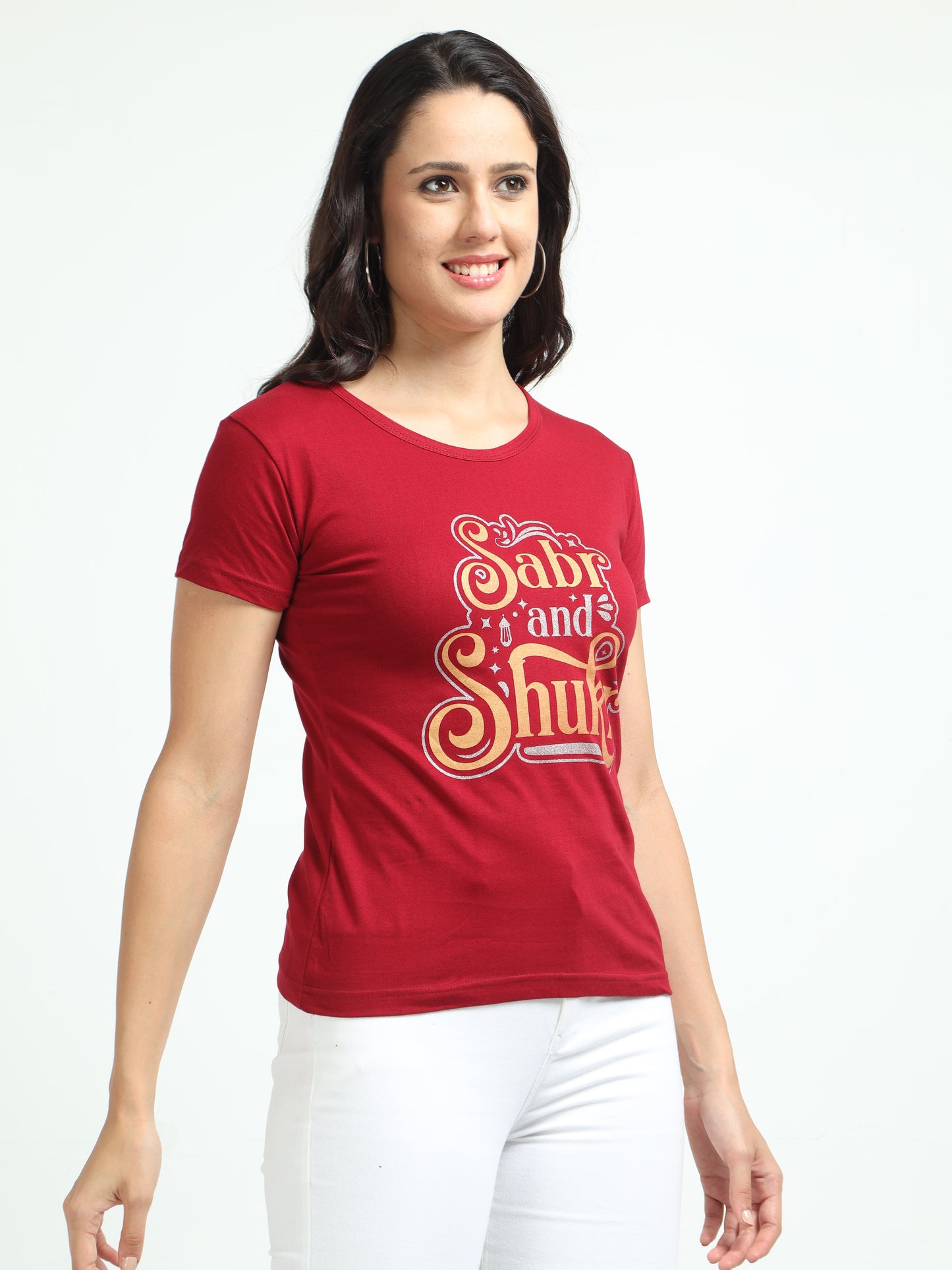 Women's Cotton Round Neck Typography Printed Half Sleeve T-Shirt