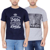 Men's Cotton Printed Round Neck Half Sleeve T-Shirt - (Pack of 2)