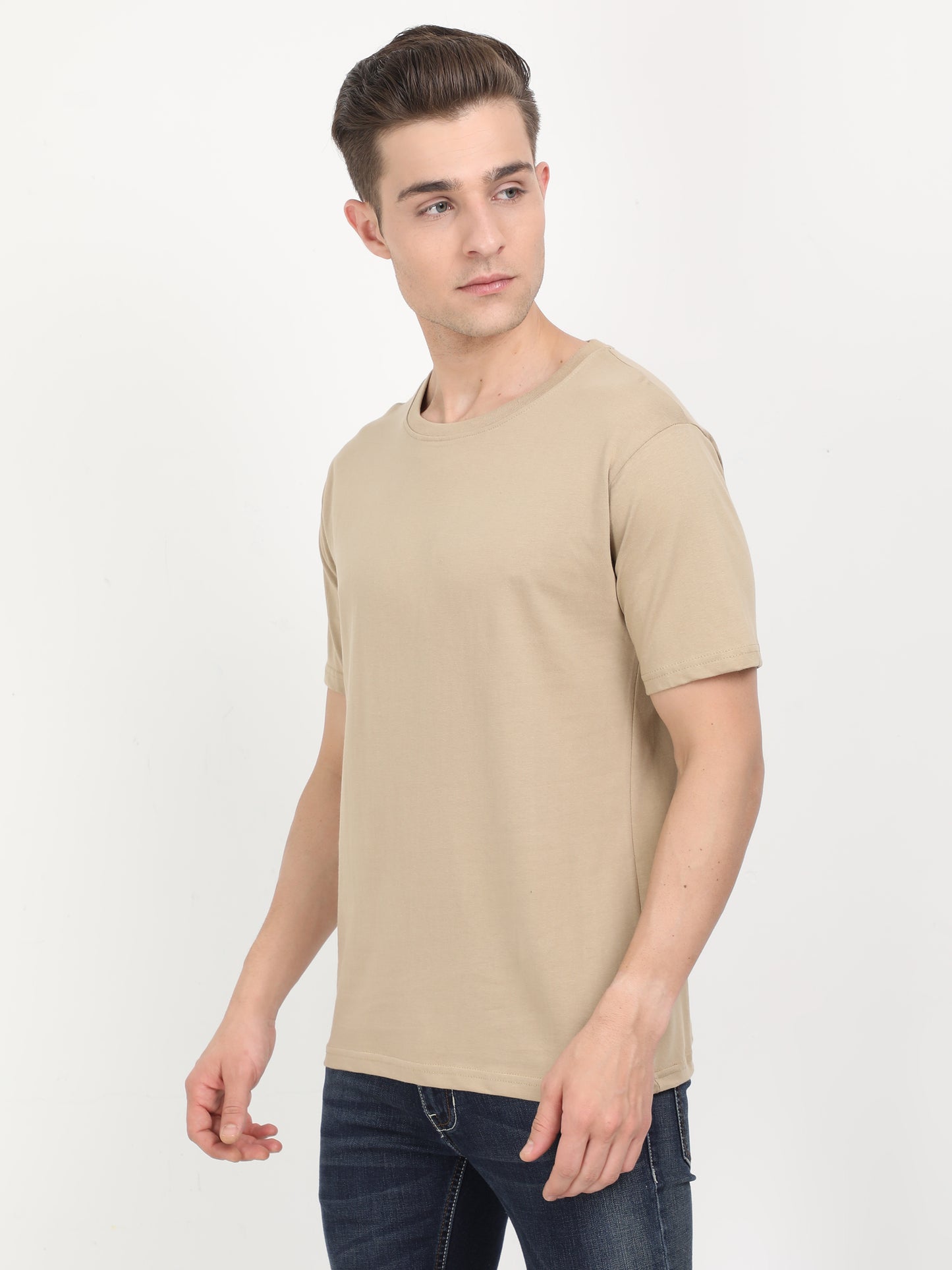 Men's Cotton Plain Round Neck Half Sleeve T-Shirt (Pack of 3)