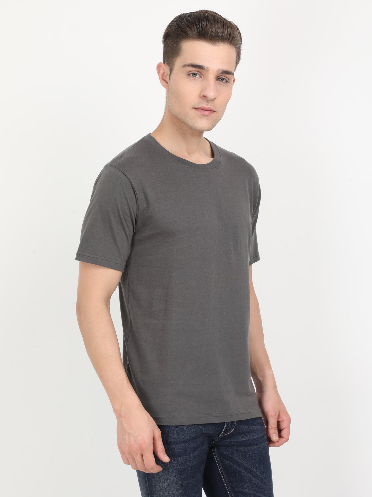 Men's Cotton Plain Round Neck Half Sleeve T-Shirt (Pack of 3)