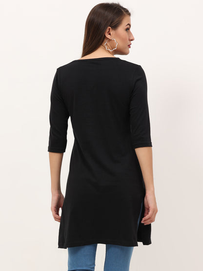 Women's Cotton Printed 3/4 Sleeve Long Top - (Pack of 2)