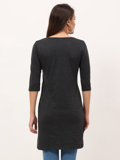 Women's Cotton Printed 3/4 Sleeve Long Top - (Pack of 2)
