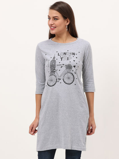 Women's Cotton Printed 3/4 Sleeve Long Top - (Pack of 2)