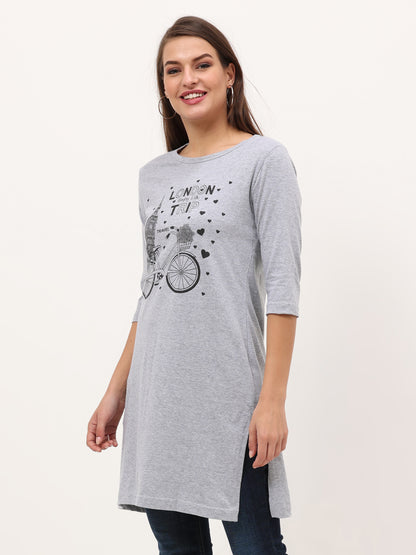 Women's Cotton Printed 3/4 Sleeve Long Top - (Pack of 2)