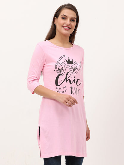 Women's Cotton Printed 3/4 Sleeve Long Top - (Pack of 2)