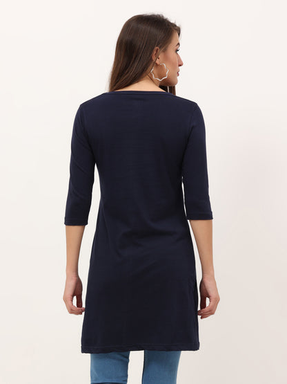 Women's Cotton Printed 3/4 Sleeve Long Top - (Pack of 2)