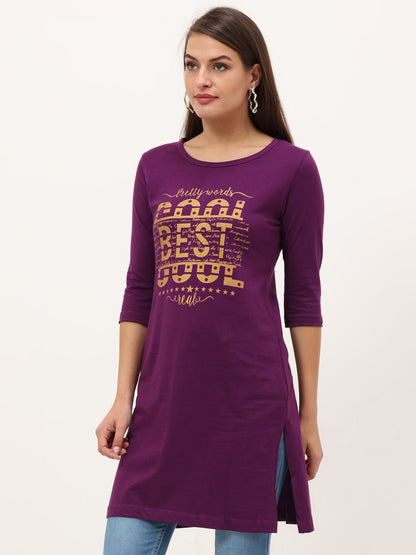 Women's Cotton Printed 3/4 Sleeve Long Top - (Pack of 2)