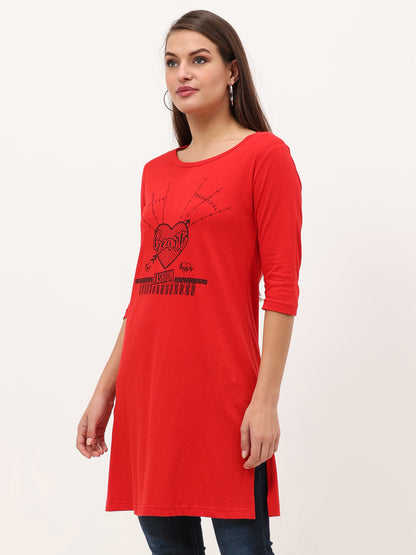 Women's Cotton Printed 3/4 Sleeve Long Top - (Pack of 2)