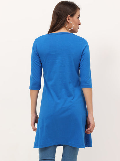 Women's Cotton Printed 3/4 Sleeve Long Top - (Pack of 2)