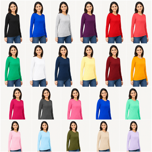 Fleximaa Women's Round Neck Full Sleeve T-Shirt - product gallery image 1