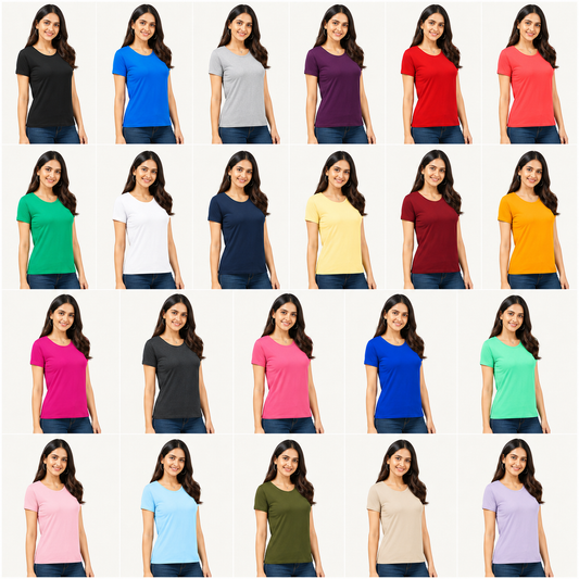Fleximaa Women's Round Neck Half Sleeve T-Shirt - product gallery image 1
