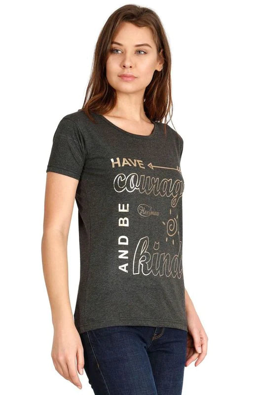 Women's Cotton Round Neck Printed Half Sleeve T-Shirt