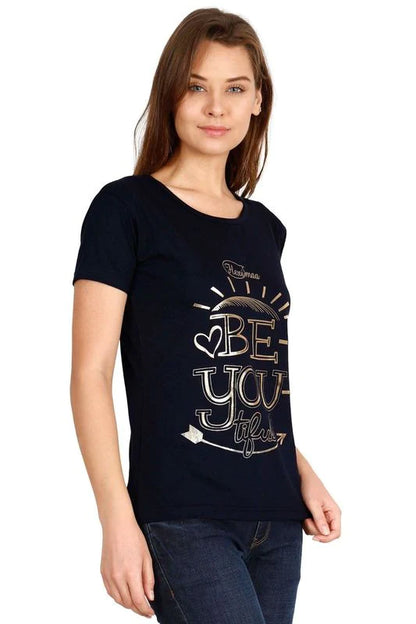 Women's Cotton Round Neck Printed Half Sleeve T-Shirt