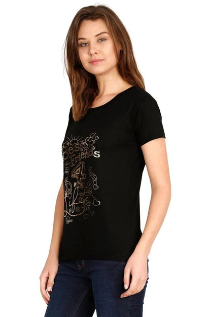 Women's Cotton Round Neck Printed Half Sleeve T-Shirt