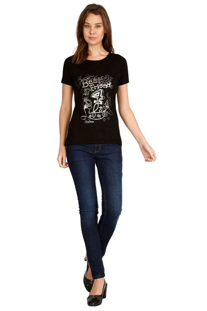 Women's Cotton Round Neck Printed Half Sleeve T-Shirt