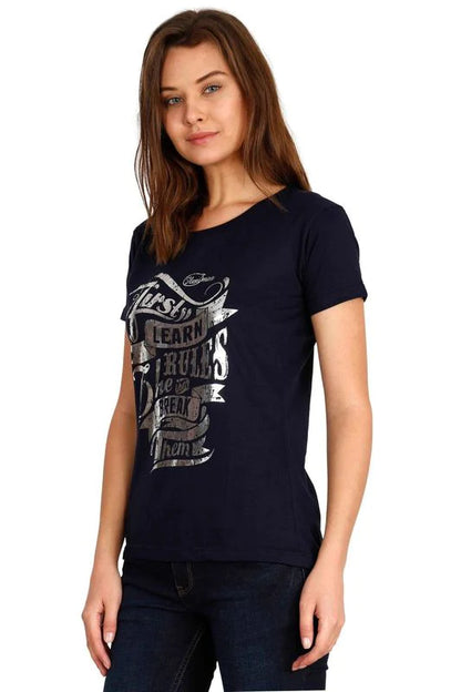 Women's Cotton Round Neck Printed Half Sleeve T-Shirt