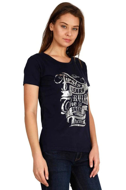 Women's Cotton Round Neck Printed Half Sleeve T-Shirt