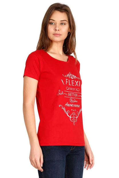 Women's Cotton Round Neck Printed Half Sleeve T-Shirt