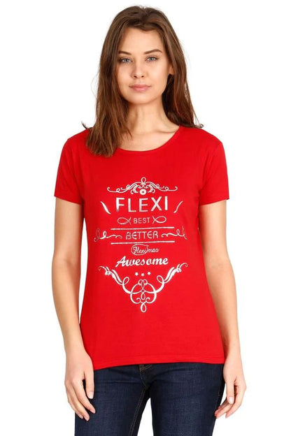 Women's Cotton Round Neck Printed Half Sleeve T-Shirt
