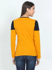 Women's Cotton Round Neck Color Block Full Sleeve T-Shirt
