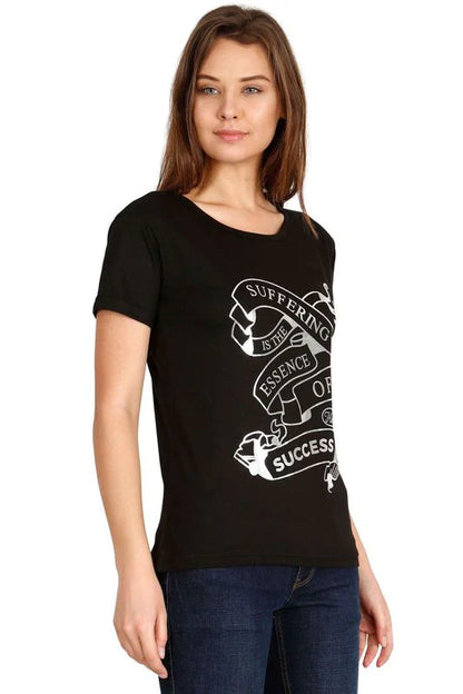 Women's Cotton Round Neck Printed Half Sleeve T-Shirt