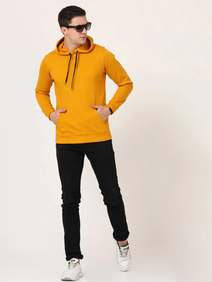 Fleximaa Men's Cotton Hooded Neck Plain Sweatshirt/Hoodies