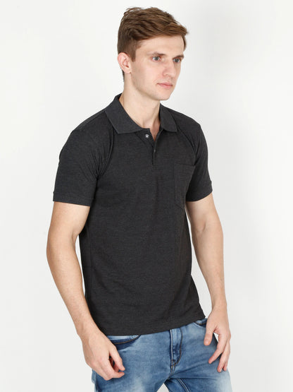 Fleximaa Men's Cotton Plain Polo Neck Half Sleeve T-Shirt - fleximaa-so