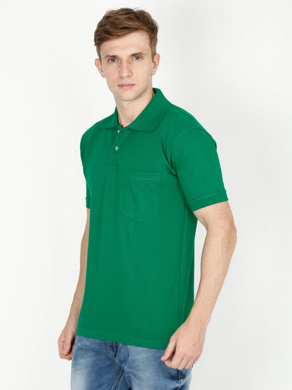 Fleximaa Men's Cotton Plain Polo Neck Half Sleeve T-Shirt - fleximaa-so