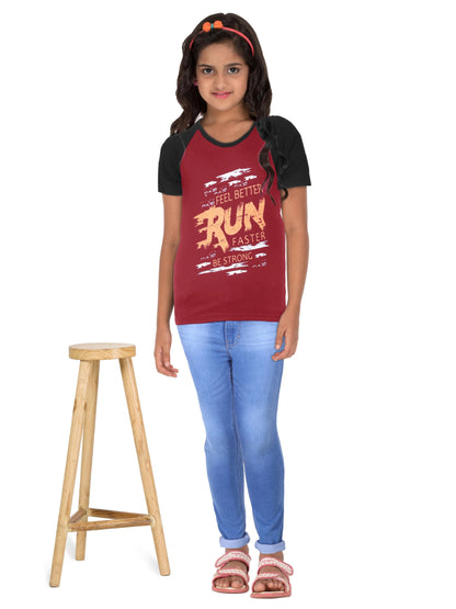 Fleximaa Boys & Girls Printed Raglan Half Sleeve T-Shirt - Fleximaa