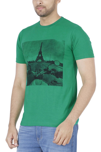 Fleximaa Men's Cotton Printed Round Neck Half Sleeve T-Shirt - fleximaa-so