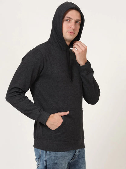 Fleximaa Men's Cotton Hooded Neck Plain Sweatshirt/Hoodies