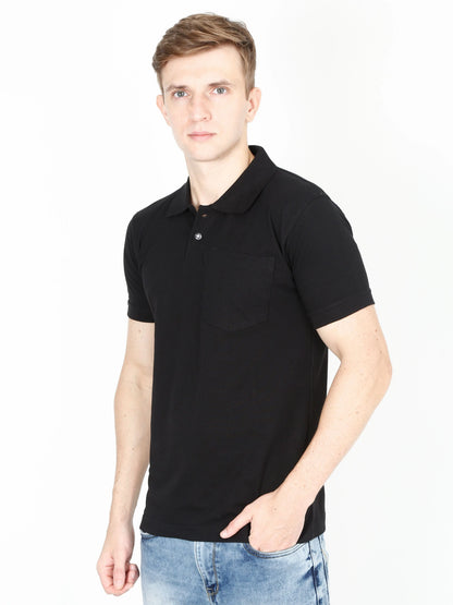 Fleximaa Men's Cotton Plain Polo Neck Half Sleeve T-Shirt - fleximaa-so