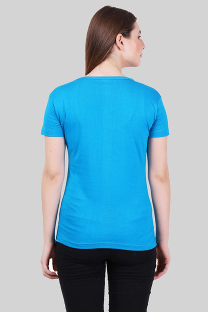 Fleximaa Women's Cotton Plain V Neck Half Sleeve T-Shirt - fleximaa-so